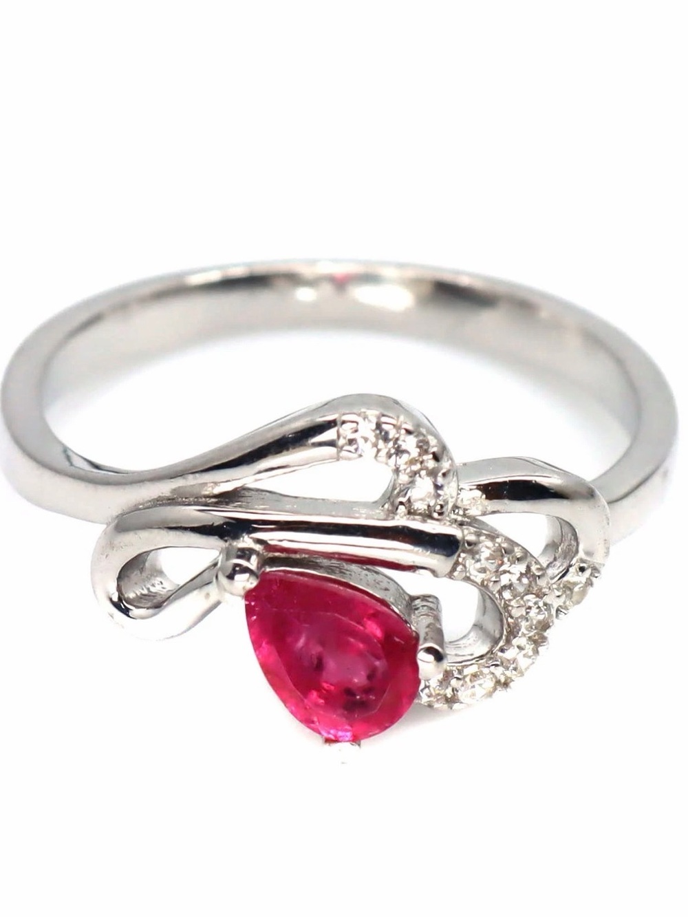 Stunning Natural Tourmaline .50CT w/ Zircon 925 Sterling Silver Ring Size 7.75